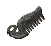 Homoyoyo Premium Natural Ox Horn Comb for Scalp Massage and Hair Straightening Portable Black Hair Detangler with Smooth Texture Anti-static Tool for Stress Relief