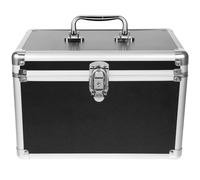 Homoyoyo Professional Makeup Travel Case Cosmetic Storage Display Box with Reliable Buckle Mechanism Large Capacity Sl BS Aluminium Metal Design for Bathroom and Garden Use