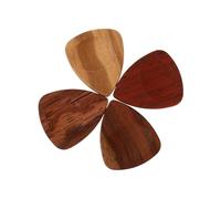 Homoyoyo Professional Solid Wood Guitar Picks 4pcs Boxed Set Natural Wooden Folk Electric Guitar Plectrums Picks for Practice and Performance