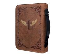 Homoyoyo Pu Leather Bible Case with Handle and Multi-pockets for Secure Storage and Comprehensive Protection Vintage Brown Bible Tote Bag for Women and Churchgoers