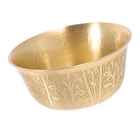 Homoyoyo Pure Copper Buddhist Offering Bowl for Temple and Home Decor Material with Carved Patterns Lightweight Portable Rice and Prayer Bowl for Worship and Meditation Rituals