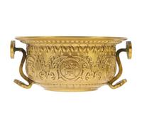 Homoyoyo Pure Copper Treasure Bowl Ornament Small Cornucopia Home Furnishing Decoration for Ancestral Temple Worship and Office Desktop Random Pattern Design Suitable for Restaurant and