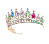 Homoyoyo Queen Crown Glass Crystal Tiara for Wedding and Birthday Parties Elegant Headband Hair Accessory Versatile for Bridal and Photo Sessions Brilliance with Luxurious Design