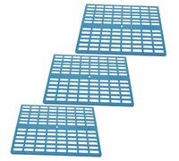 Homoyoyo Rabbit Cage Floor Mats 3pcs Plastic Bunny Foot Pads 34x25x1cm Blue Non-slip Leak-proof Cage Flooring for Small Animals and Pet Bunnies