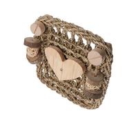 Homoyoyo Rabbit Cage Grass Mat Chewing for Guinea Pigs Hamsters Woven Bedding Pad Protects Paws and Satisfies Teeth Grinding Heart-shaped Pet Cage Accessory for Animals