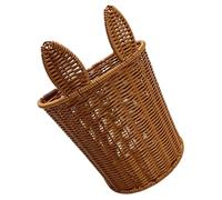Homoyoyo Rattan Storage Basket Hand-Woven Fake Rattan Basket for Bedroom Design for Easter Hunt Game Organizer for Egg Hunt Candy Toys Spring Decor