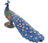 Homoyoyo Realistic Peacock Figurine Tabletop Decoration with Roman Column Design Lifelike Home and Office Ornament for Desktop Library Shop Stable Standing Compact Art Craft