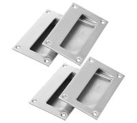 Homoyoyo Recessed Finger Pull Handle Inch X 3-1/4 Inch Stainless Steel 4pcs Rectangular Flush Pull with Comfortable to Hold and Seamless Integration for Pocket Doors and Cabinet Drawers
