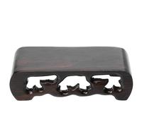 Homoyoyo Rectangular Solid Wood Pedestal Base for Teapots and Flower Vases, Retro Wooden Bonsai Stand for Buddhist Statues, Black Zizhi Wood Display Base for Home Décor