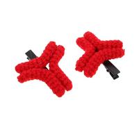 Homoyoyo Red Angry Mark Hair Clips for Women Soft Knitted Yarn Barrette Comfortable Curly Bangs Styling Accessory Creative Party Hairpin Essential Hair Stylist Tool