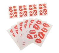 Homoyoyo Red Lipstick Kiss Stickers Temporary Tattoos 10pcs Small Waterproof Lip Mark Stickers for Valentine’s Day Party Face and Body Decoration