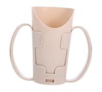 Homoyoyo Rehabilitation Support for Elderly and Bedridden Patients Two Handled Plastic Drinking Mug with Slanted Opening Adult Dysphagia Cup with Spill-Resistant Design, Beige