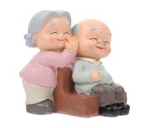 Homoyoyo Resin Grandparents Figurine Cake Decoration Loving Elderly Couple Statue Grandma Grandpa Figurine for Birthday and Valentine’S Day Home Décor Accent