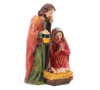 Homoyoyo Resin Nativity Statue Small Christmas Holy Family Figurine Detailed Jesus Birth Ornament for Tabletop Decoration Compact Religious Christmas Manger Crib Collectible Home and Office