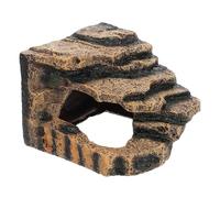 Homoyoyo Resin Turtle Basking Platform with Rock Shape, Creative Decorative Reptile Climbing Bridge for Aquarium and Fish Tank, Tortoise Habitat Accessory with Scene Setting Prop