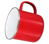 Homoyoyo Retro Enamel Coffee Mug with Handle 500ml Iron Red