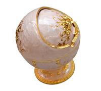 Homoyoyo Retro Flip-Cover Alloy Ashtray Vintage Style Stainless Steel Cigarette Ash Container for Home Decor, Elegant Decorative Smoking Accessory in Gold Finish