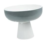 Homoyoyo Retro Nordic Ceramic Ice Cream Bowl with High Base for Snacks and Smoothies Lightweight Food Container for Outdoor Picnics Parties and Kitchen Use Grey Fruit Serving Dish