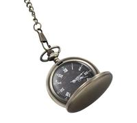 Homoyoyo Retro Two-Faced Quartz Pocket Watch with Long Chain, Classic Alloy Case and Easy to Read Dial, Vintage Style Suitable for Daily Use and Special Occasions