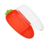 Homoyoyo Reusable Clear Plastic Divided Snack Box with Lid Carrot-shaped Veggie Tray for Meal Prep Cookies Fruits Storage Abs Material for Home and Outdoor Use