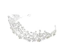 Homoyoyo Rhinestone Bridal Crown Headband Elegant Wedding Headdress for Women Delicate Silver Pageant Tiara for Parties Engagements and Special Occasions