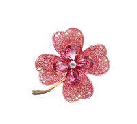 Homoyoyo Rhinestone Brooch Pin for Women Simple Crystal Shamrock Lapel Pin for Patrick Day Elegant Accessory for Parties and Daily Wear