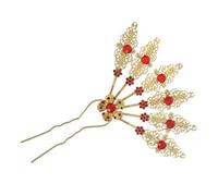 Homoyoyo Rhinestone Vintage Hair Pin Elegant Chinese Hair Stick with Leaf Design Lightweight Updo Holder for Weddings Parties Special Events Comfortable Accessory for Women
