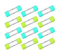 Homoyoyo Rigid Gas Permeable Lens Case 12pcs with Leakproof Hard Protective Storage Box, Compact Deep Well Contact Lens Holder for Travel and Daily Use, Blue and Green Colors