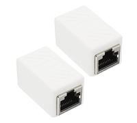 Homoyoyo Rj45 Female to Female Ethernet Coupler Extender 2 Pack White | Abs Zinc Alloy Body, Plug and Play Setup, Cat5e Cat5 Cat6 Cable Compatibility, Break Resistant