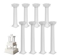 Homoyoyo Roman Column Cake Pillars 8 pack Cake Tier Supports Set for Tiered Display Wedding and Party Decoration Diy Assembly Support Rods for Stable Dessert Presentation