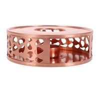 Homoyoyo Rose Gold Stainless Steel Tea Warmer with Hollow Design, Candle Heater Base for Universal Teapots, Home and Office Teapot Warmer for Desk Use