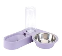 Homoyoyo Rotatable Corner Folding Pet Feeding Bowl for Cats and Dogs, Automatic Dual-use Water and Food Container, Purple Cat Dog Eating Bowl Suitable for Home Use