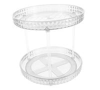 Homoyoyo Rotating 2-tier Cosmetics Organizer Tray Perfume Holder Makeup Storage Rack for Dressing Table Home Skincare Display