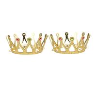 Homoyoyo Royal Medieval Crown for Halloween Parties - Gold Plastic King and Queen Crown - Antique Style Banquet Prop Perfect Birthday Party Favor and Costume Accessory