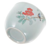 Homoyoyo Ru Kiln Crackle Glaze Ceramic Tea Cup Chinese Style Teaware for Gongfu Tea Tasting Porcelain Mug with Traditional Pattern at Home Office