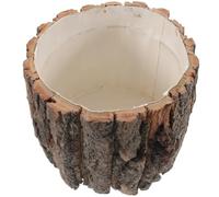 Homoyoyo Rustic Wooden Flower Pot Planter Box with Fine Grain Surface and Natural Design, round Shape Suitable for Flowers and Plants on Mantels Or Shelves