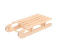Homoyoyo Scale Christmas Scene Decor Unpainted DIY Wooden Sled Ornament for Holiday Crafts and Mini Accessory