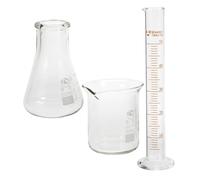 Homoyoyo Scientific Glassware Set 50ml Beaker 50ml Conical Flask with Scale for Chemistry Lab Measurement and Scientific Experiments