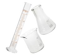 Homoyoyo Scientific Glassware Set 50ml Graduated Beaker, Measuring Cylinder Conical Flask with Scale Laboratory Chemistry Measuring Cups for Science Experiments and Lab Use