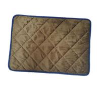 Homoyoyo Self Warming Pet Heating Pad with Insulation Barrier Machine Washable Detachable Cover Thermal Heated Bed for Cats and Dogs Suitable for Indoor and Outdoor Use Brown with Blue Trim