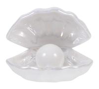 Homoyoyo Shells Pearl in Shell Light, Clamshell Night Light Mood Night Lamp Portable Shell Pearl Light LED Lamp for Bedroom Living Room, Garden, Camping, Birthday Party Dance (White) Mood Light