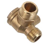 Homoyoyo Silent Air Compressor Check Valve Copper Three-Way Unidirectional Valve 1/2"×3/4"×1/8" Internal Thread Replacement Spare Part for Pneumatic Tool Connection in Workshop