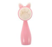 Homoyoyo Silicone Face Cleaner Brush Dual-sided Facial Exfoliator Scrub Brush with Abs Handle Soft Bristles for Sensitive Skin Daily Face Cleansing and Travel Use, Pink with Rabbit Ear Design