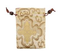 Homoyoyo Silk Brocade Jewelry Pouch Lightweight Multifunctional Storage Bag for Singing Bowls Buddhist Beads and Small Items Portable Travel Organizer for Weddings Parties and Daily Use