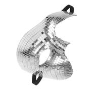 Homoyoyo Silver Mirror Disco Half Face Mask for Masquerade Ball and Halloween Party Reflective Glittery Cover with Breathable Design for Adults Lightweight and Portable Prom Accessory