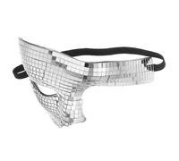 Homoyoyo Silver Mirrored Half Face for Halloween Disco Party, Reflective Carnival Costume Accessory for Men and Women, Festival Cosplay Mask