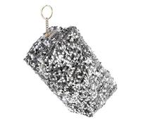 Homoyoyo Silver Sequin Makeup Organizer Bag Sturdy Large Capacity Square Cosmetic and Toiletry Storage for Travel and Daily Carry Random Style