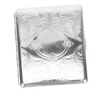 Homoyoyo Silver Stainless Steel Cigarette Case with Clip for 20 Cigarettes, Creative Automatic Flip Lid Smoke Container for Smokers, Sturdy Metal Carrying Box for Travel and Daily Use