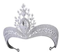 Homoyoyo Silver Wedding Bridal Tiara Headband with Rhinestones, Elegant Zinc Alloy Crown, Comfortable to Wear and Will Not Hurt Hair or Skin, for Wedding and Birthday Celebrations
