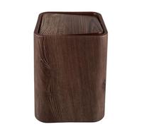 Homoyoyo Simulation Wood Grain Plastic Trash Can with Lid, Rectangle Compost Bin for Home Use in Bathroom, Living Room and Office with Air Protection Function